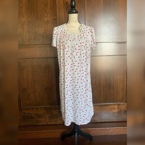 1223 Secret Treasures Pink and Red Flutter Sleeve Pajama Nightgown